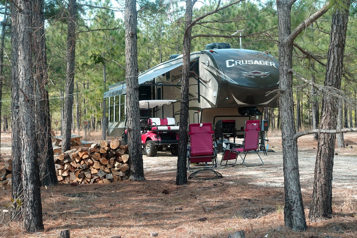 RV Campsite with Golf Cart