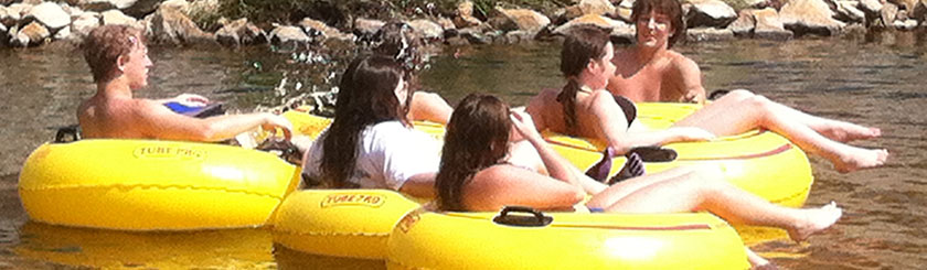 Tubing on the river